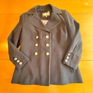 Principles by Ben De Lisa 14P black double breasted, pea coat suit jacket blazer